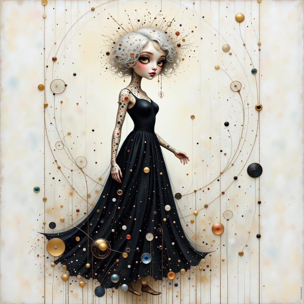 Woman in Iridescent Dreamscape, Surreal Digital Art