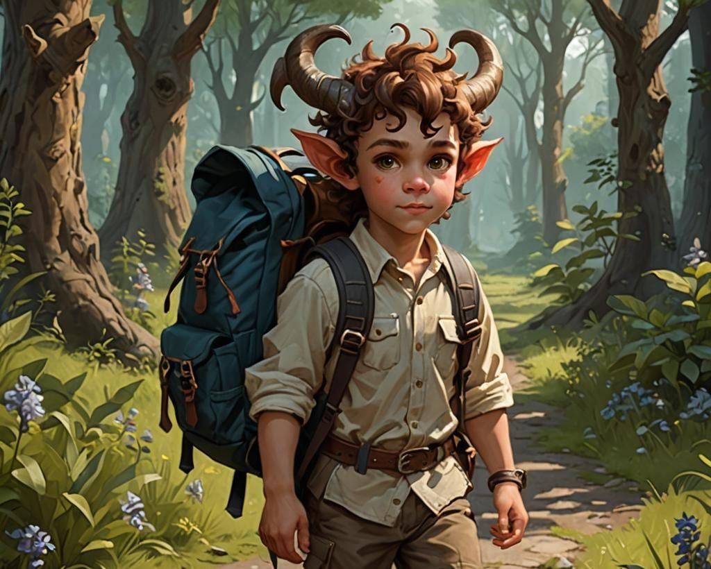 Satyr Child Ready for Forest School