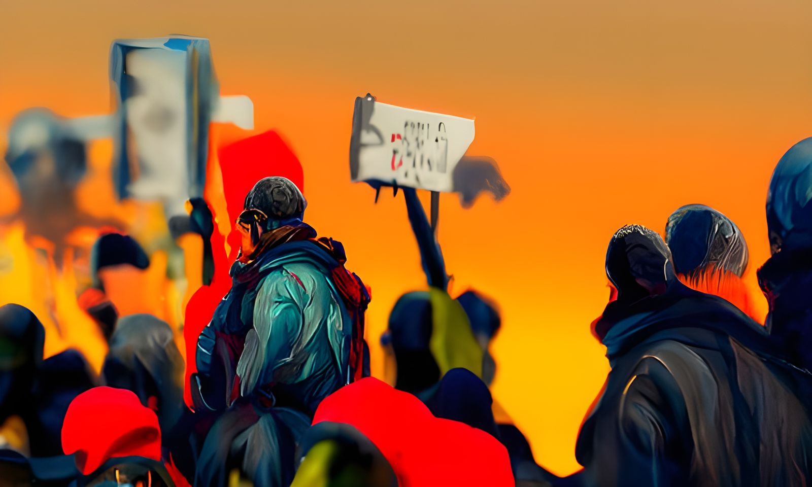 Angry Protesters in Washington DC: Photorealistic Portrait