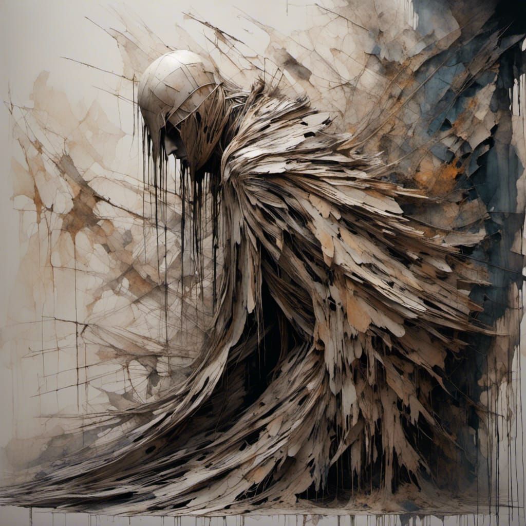 Bandaged Angel in Dark Cinematic Digital Art