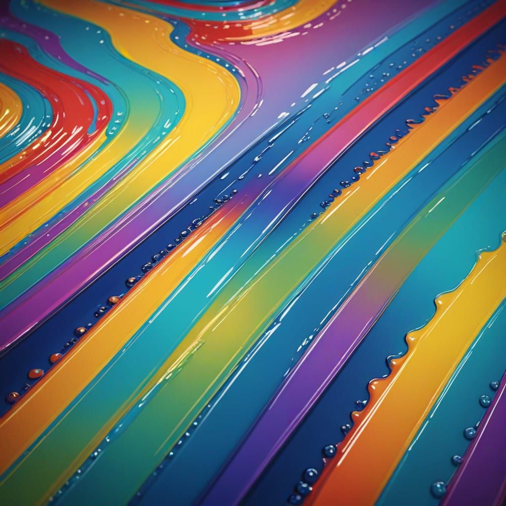 Vibrant Geometric Abstraction Melts into Colorful Stripes