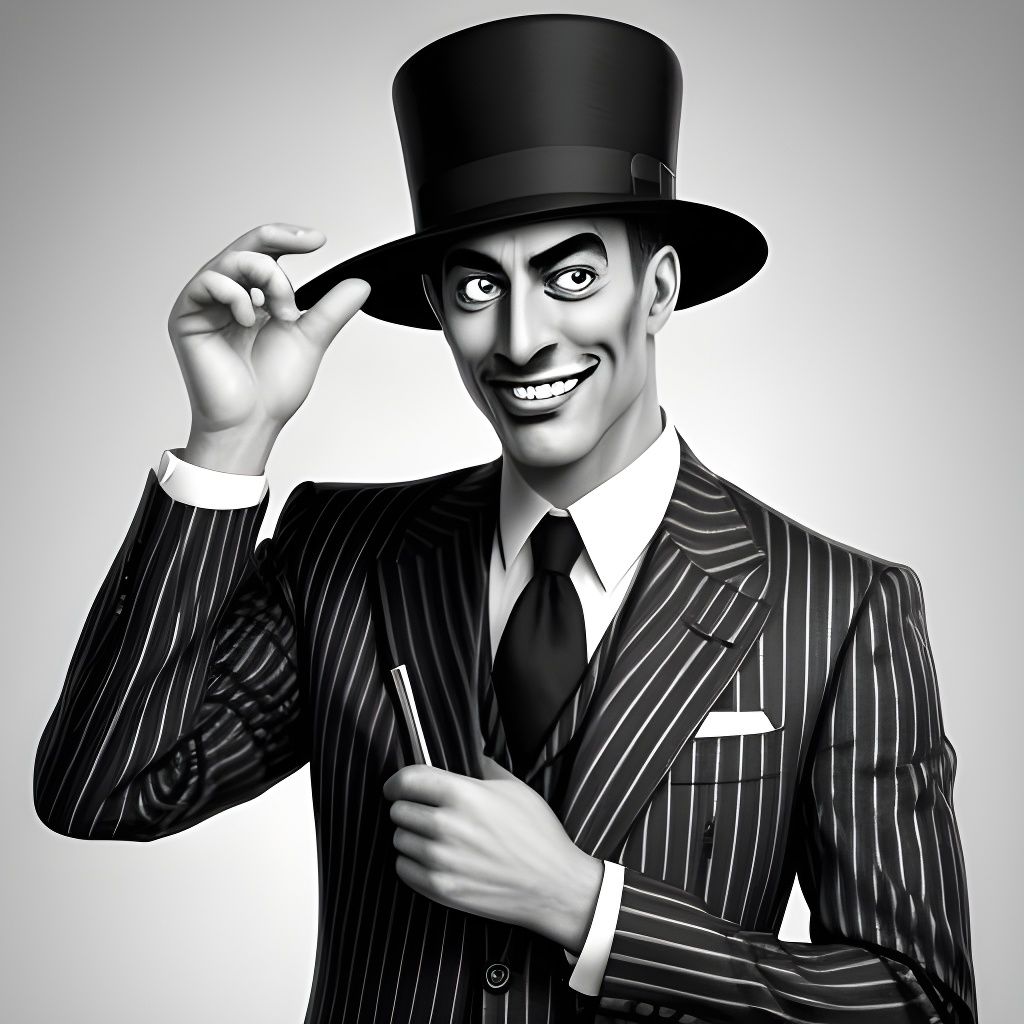 Sleazy Man in Striped Suit, 1930s Comedy Style