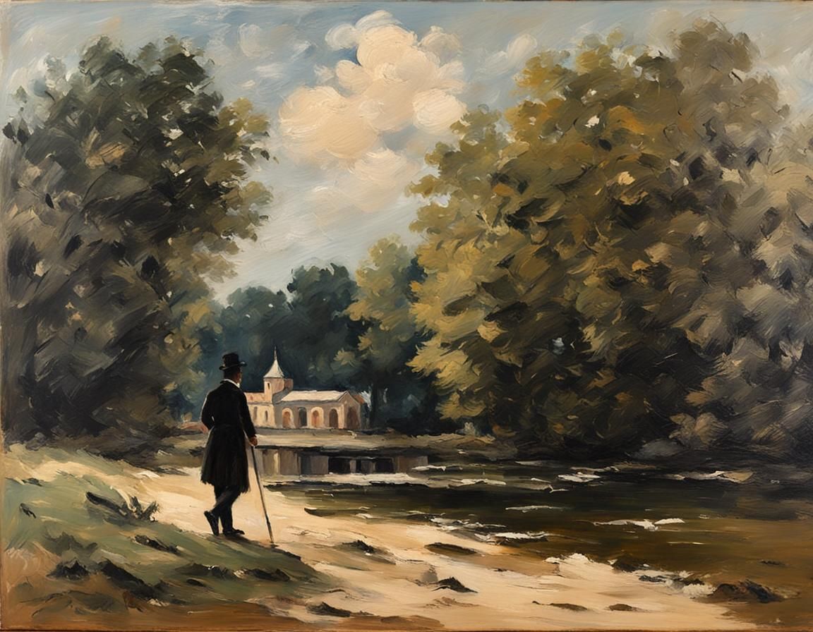 Fontainebleau Oil Painting in Impressionistic Style