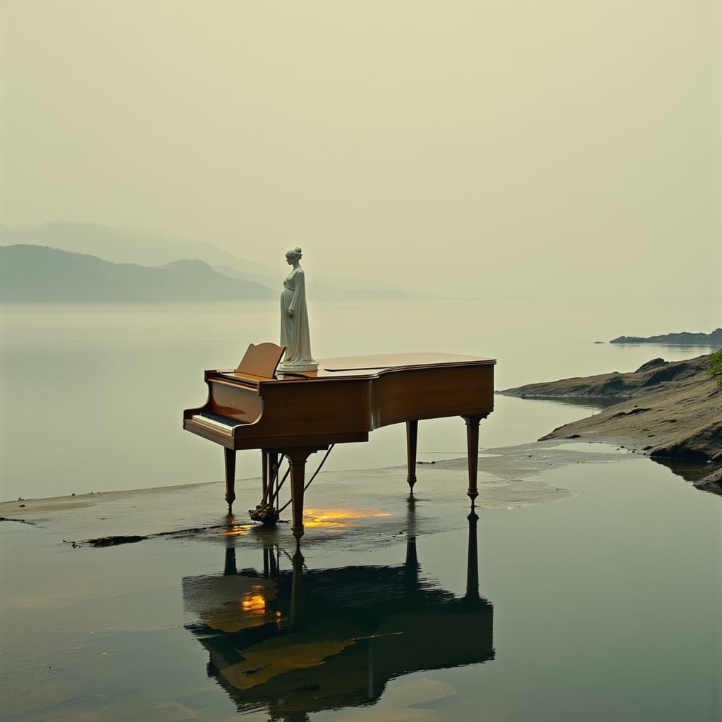 Monumental Piano on Silent Shoreline
