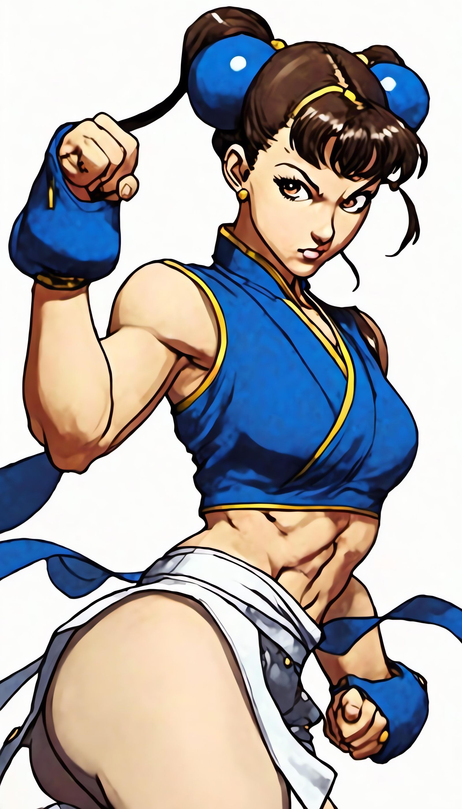 Chun Li Anime Portrait in Masami Ōbari Style