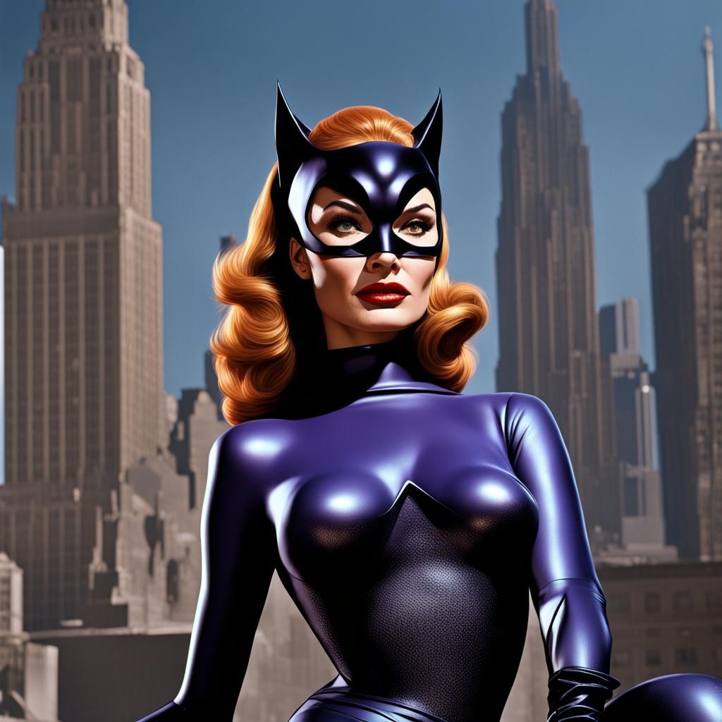 Julie Newmar as Catwoman: Detailed Matte Painting