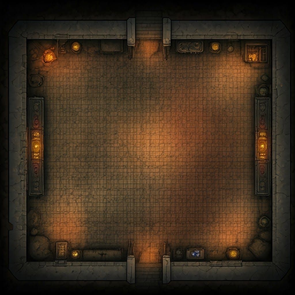 Epic RPG Battle Map in Cyberpunk Style