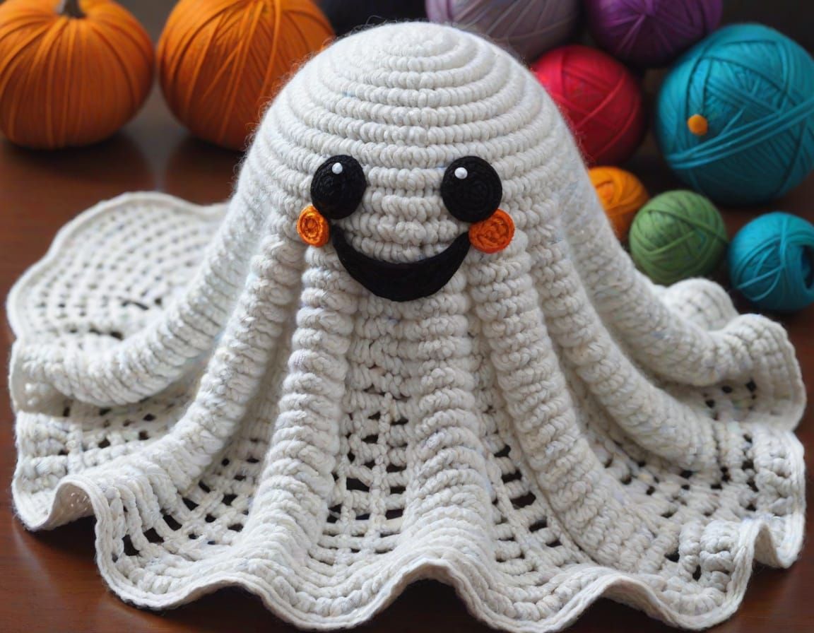 Sheet Ghost Crochet Art in Walmart Aisle