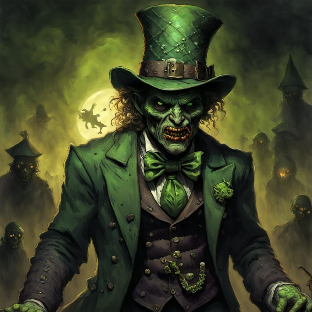 Dark Leprechaun Apocalypse in Gothic Horror Style