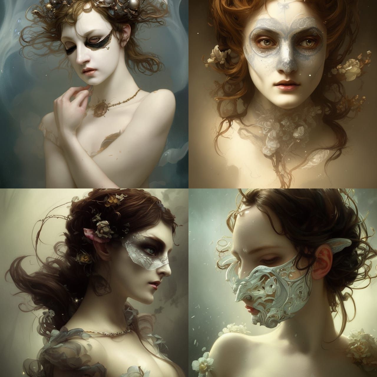 Victorian Porcelain Mask Portrait in 8k Resolution
