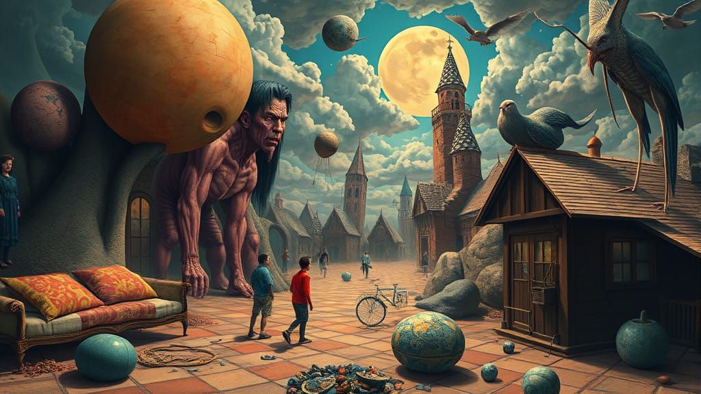 Surrealistic Dream Scene in a Fantastical Aesthetic