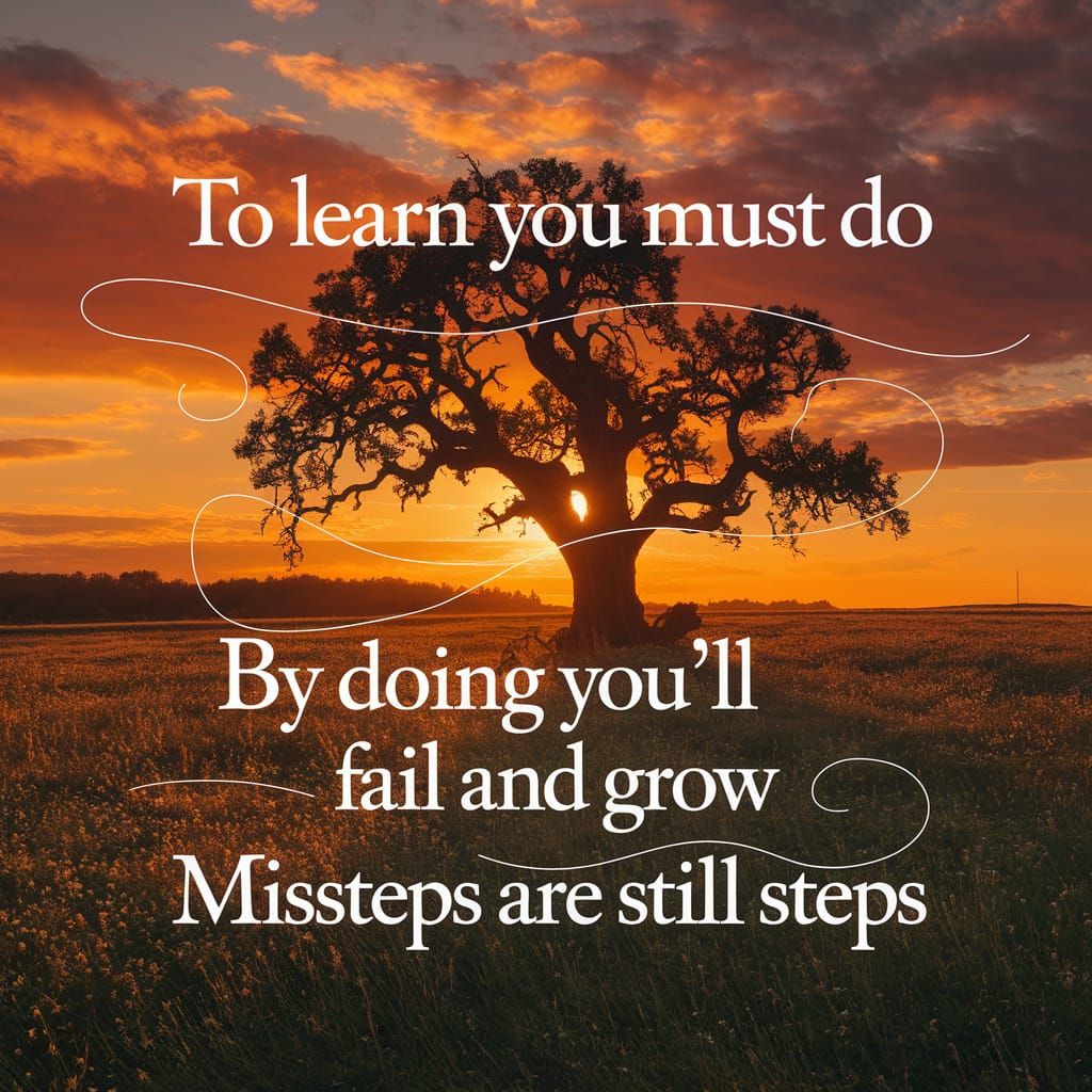 Golden Hour Oak Tree Motivational Poster with Inspiring Text