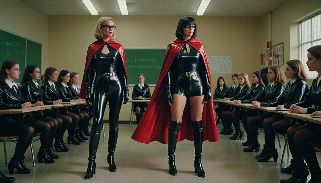 Strict Female Teacher in Latex Teaches Cinematic Class