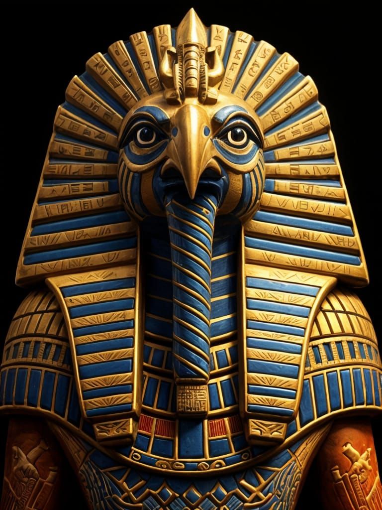Majestic Egyptian God Horus Falcon Portrait