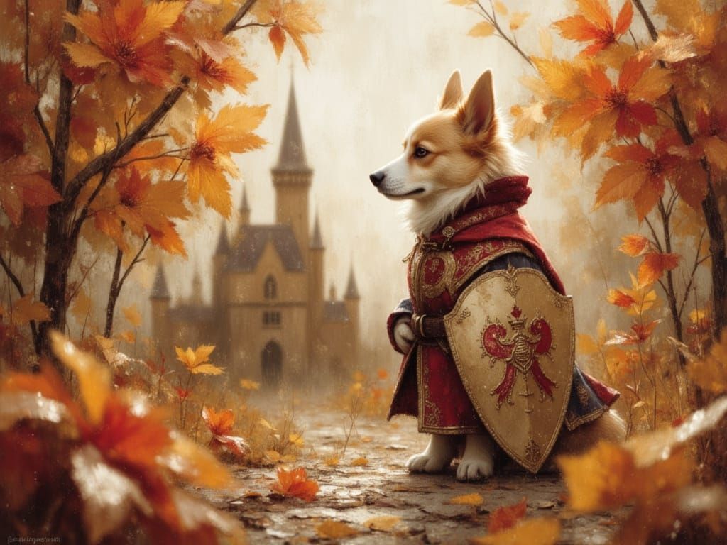 Corgi guard at   the castle !