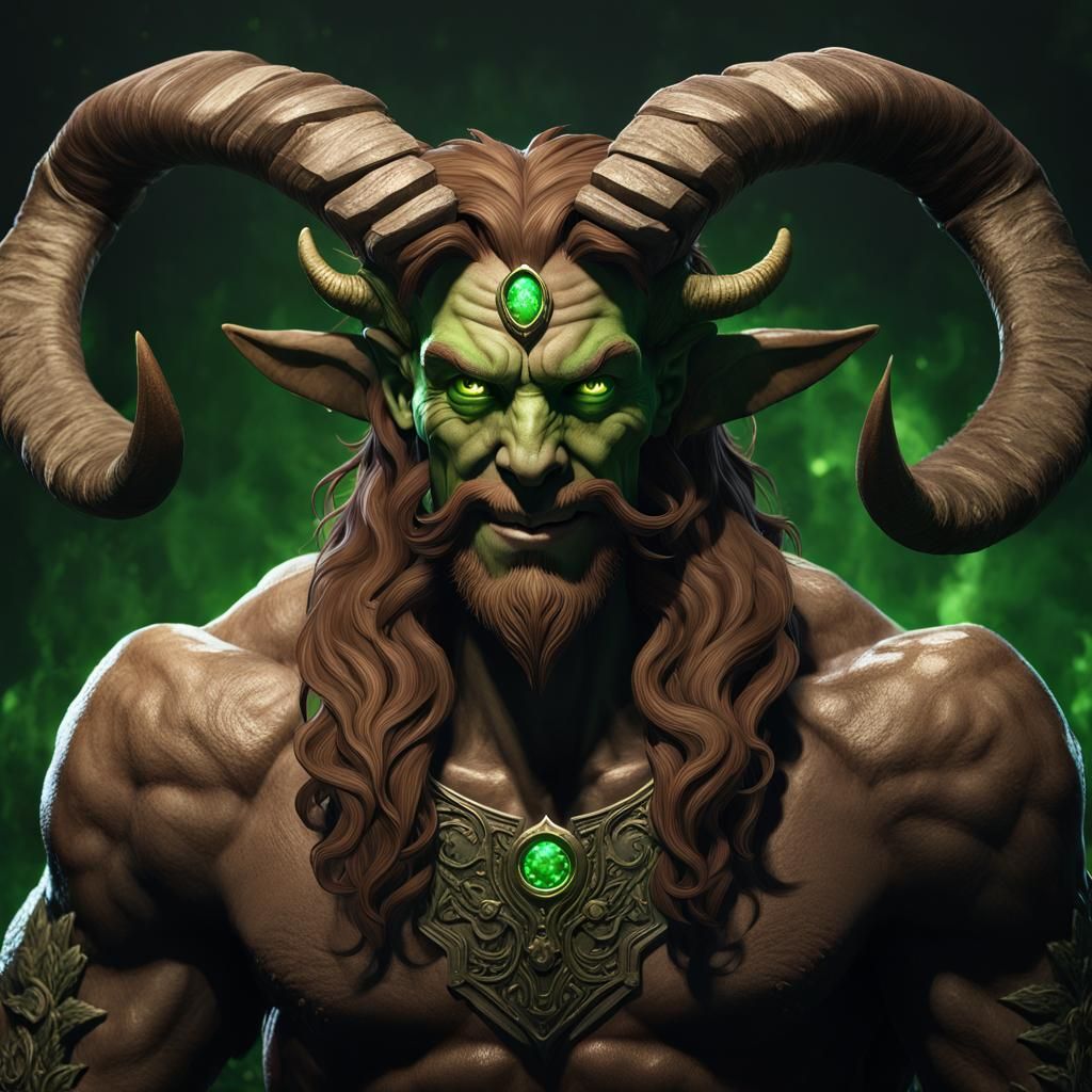 Smiling Satyr in Dark Fantasy Style