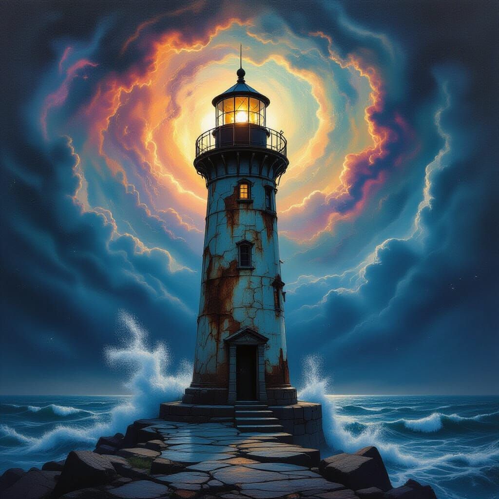 Cosmic Lighthouse Against Galactic Storm