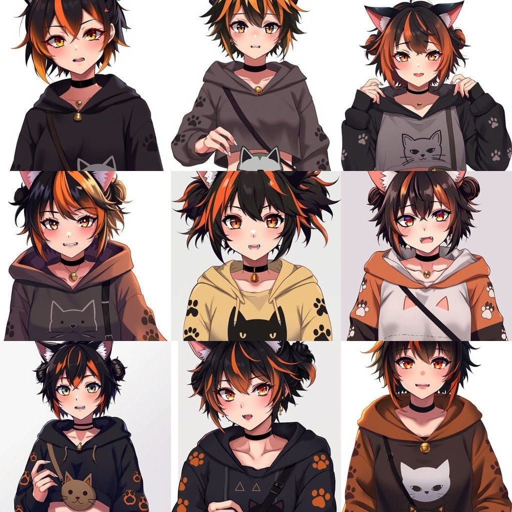 Feline-Inspired Young Woman with Cat Eyes and Clawed Hands