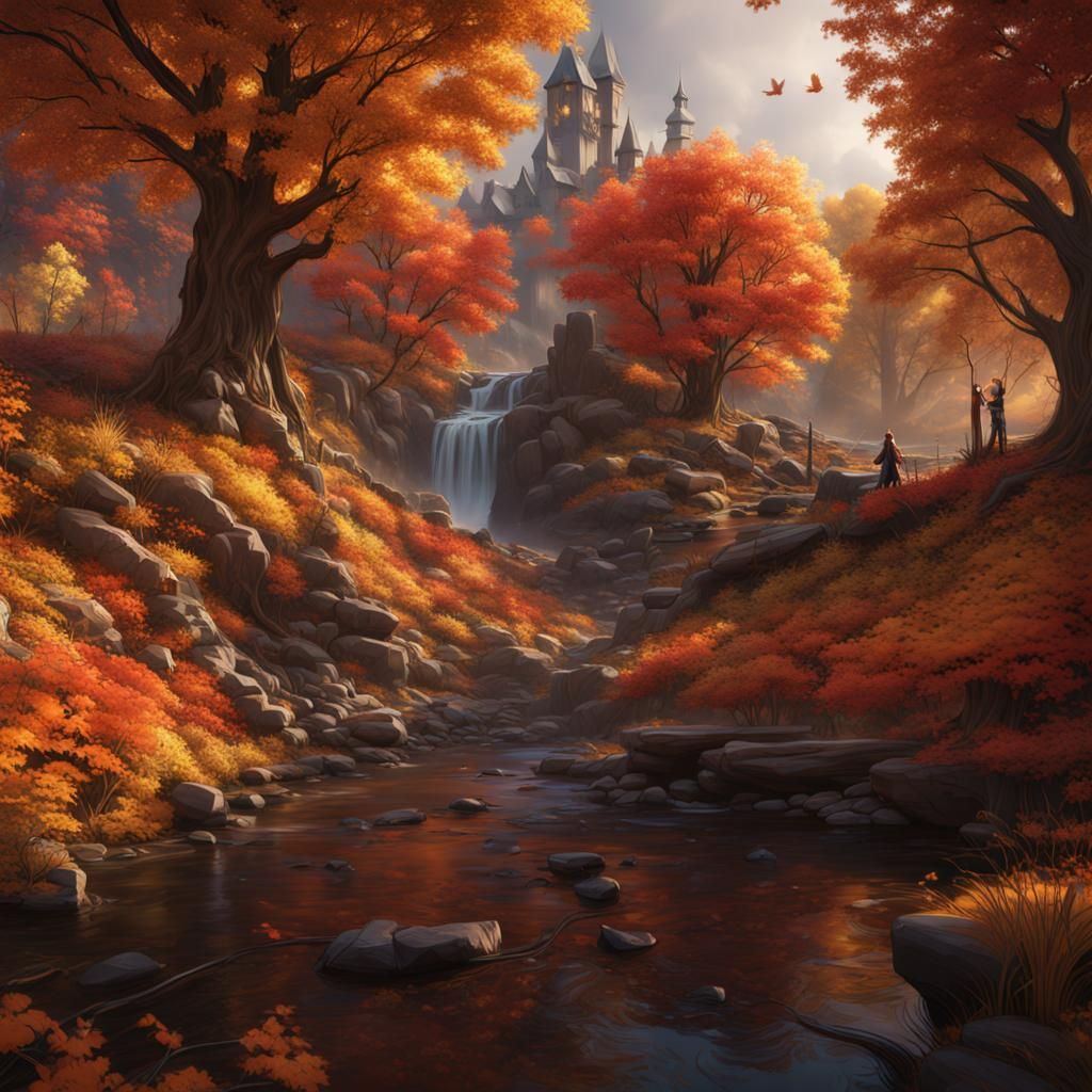 Minnesota Autumn Fantasy Concept Art in Deep Color