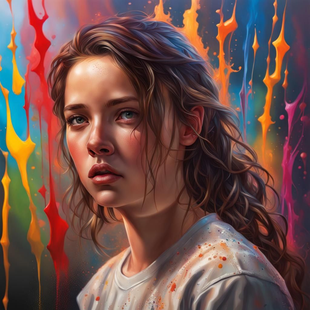 Hyperrealistic Portrait in Splash Art Style