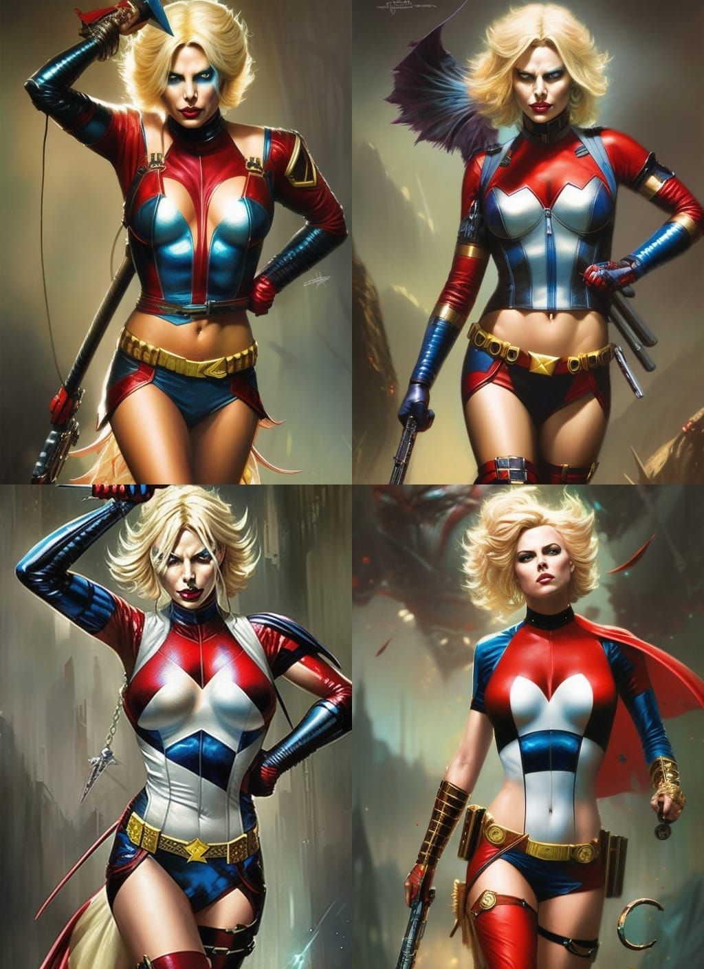 Harley Quinn Crayon Caricature by Jean Baptiste Monge