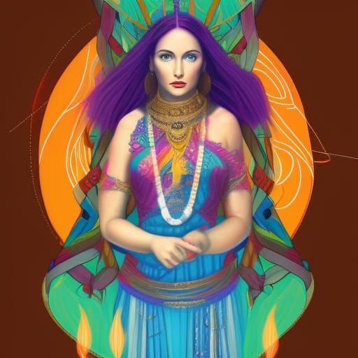 Elemental Goddess Digital Art Illustration