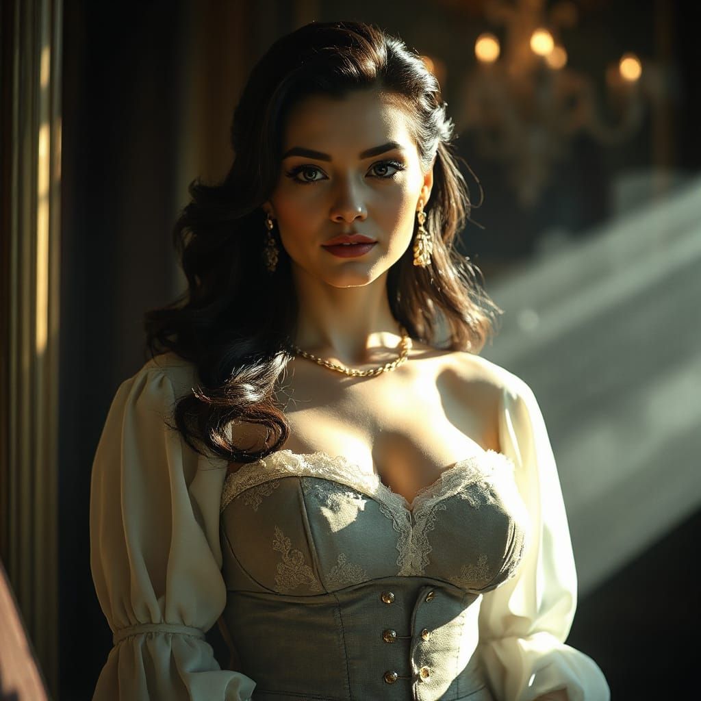 Elegant Lady in Vintage Cinematic Style