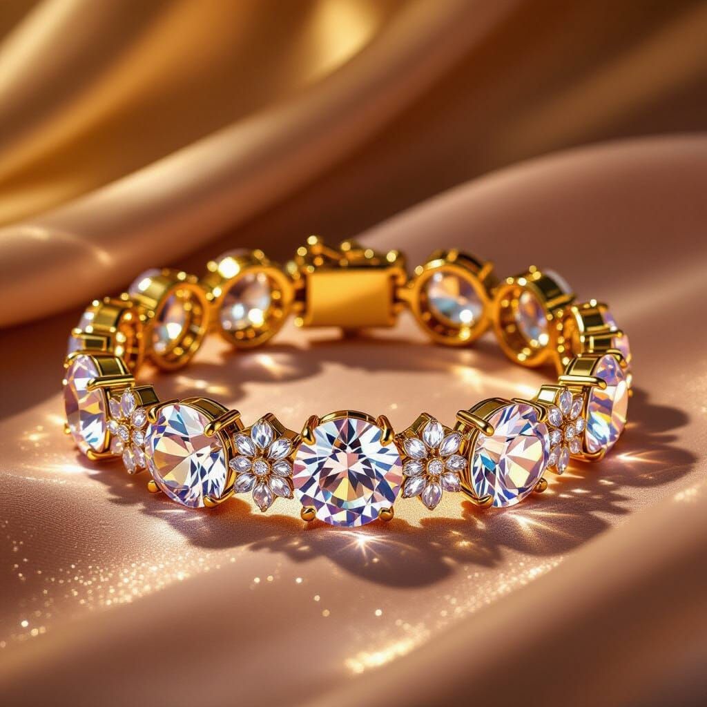 Crystal Bracelet in Art Nouveau Style