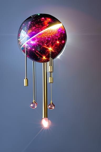 Galactic Crystal Rose Pendant in WLOP Style