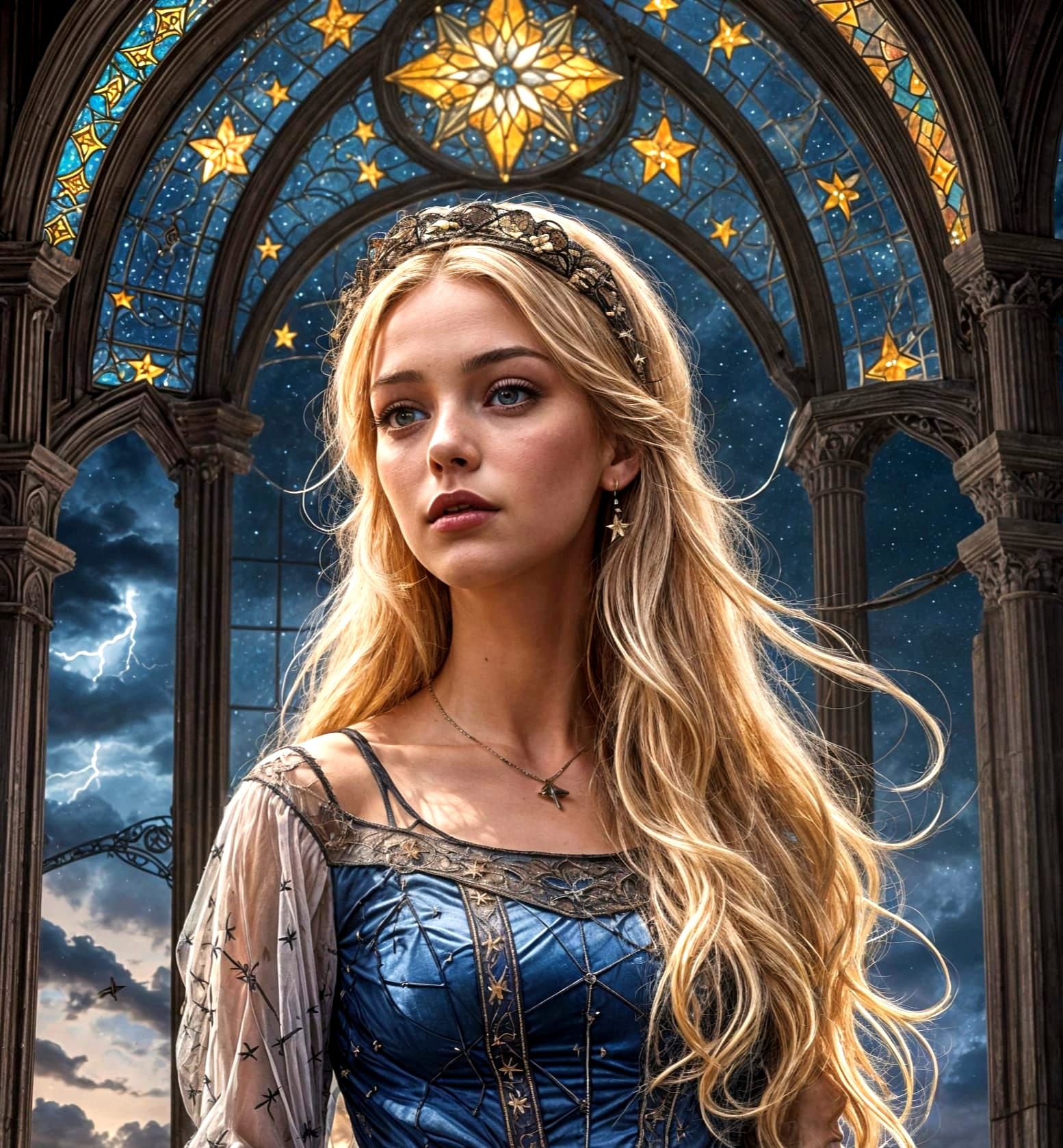 Gothic Goddess in Hyper-Realistic Portrait