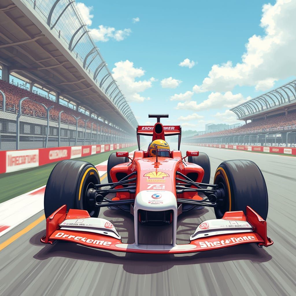 Formula One Racing in High-Speed Action
