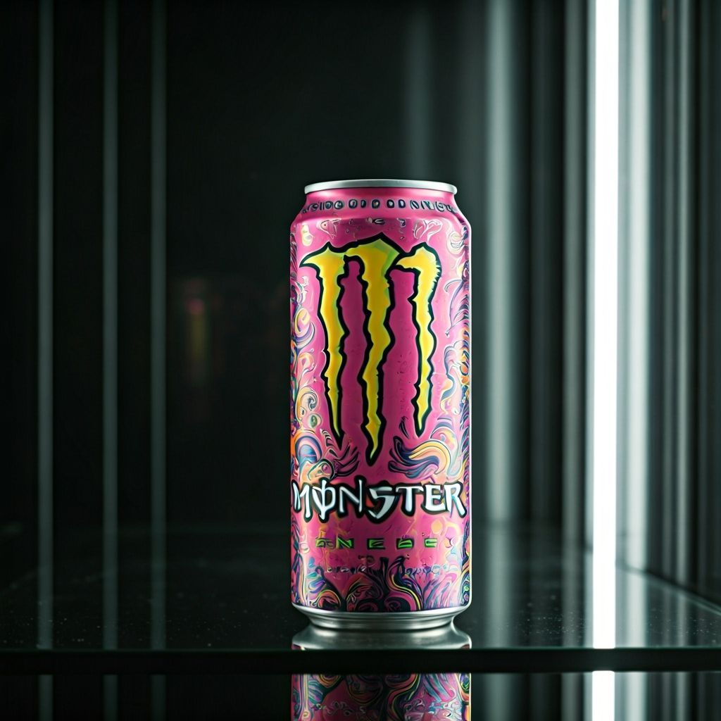 Vibrant Energy Drink Can in a Futuristic Style
