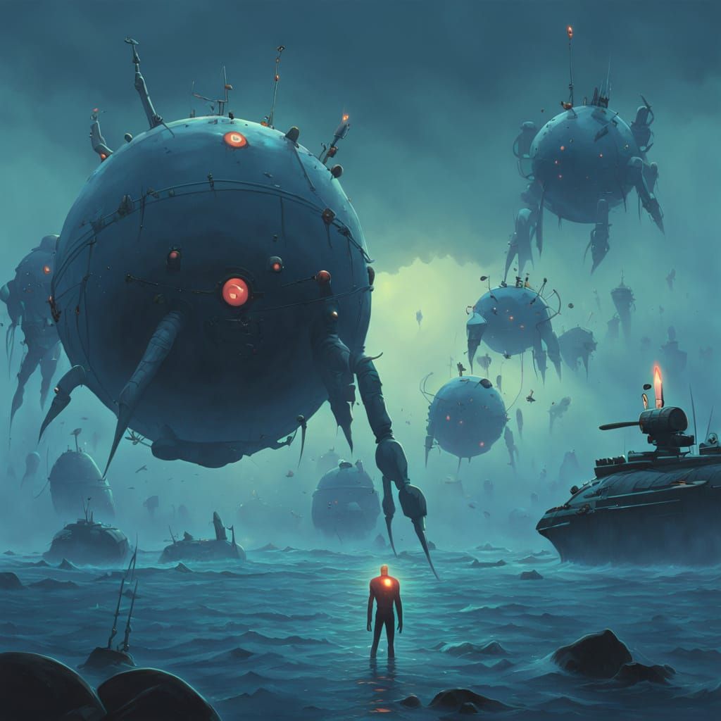 Maniacal Supervillain Commands Robot Army in Surreal Underwa...