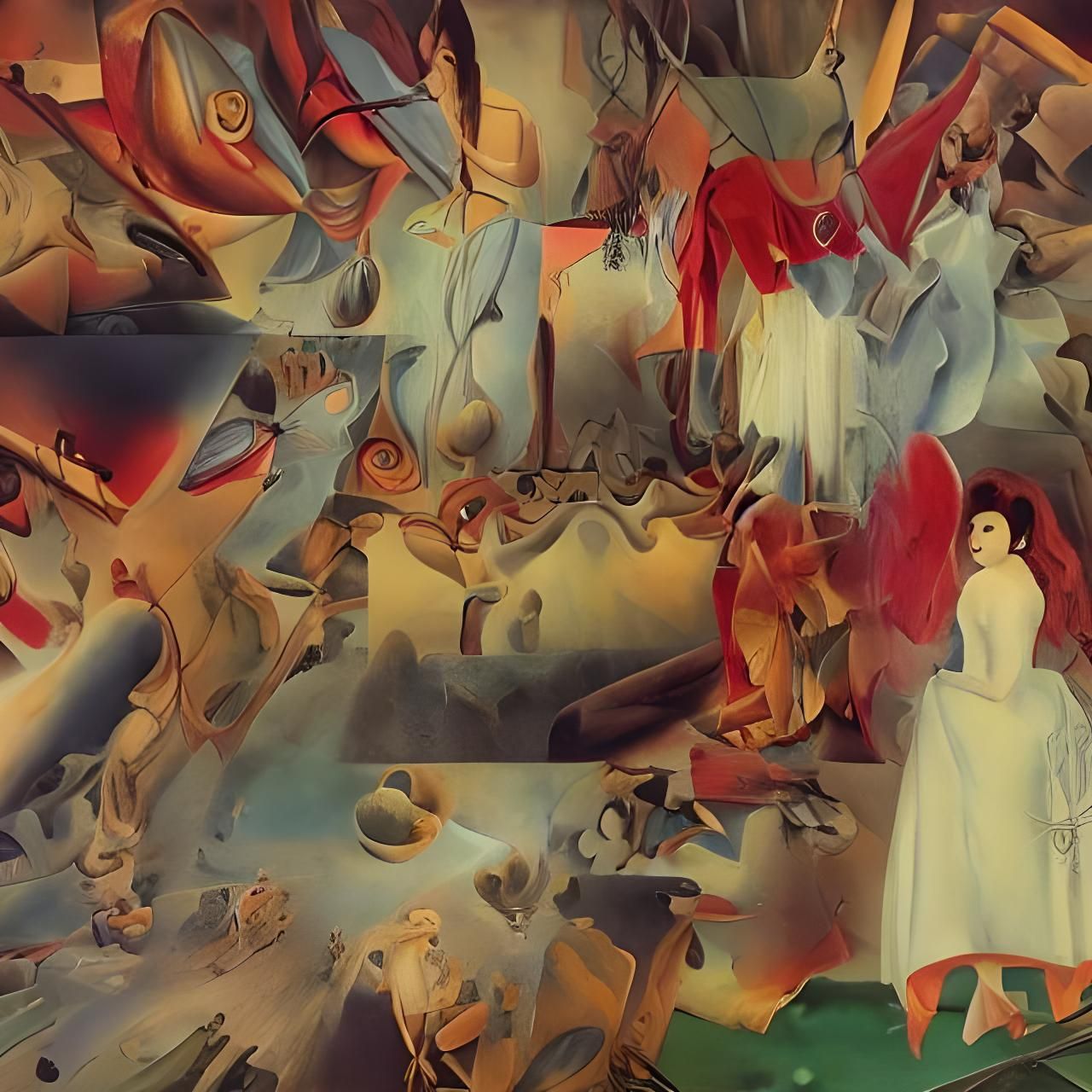 Abstract Opera Singers in a Surreal Dreamscape