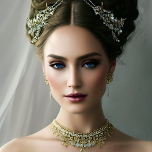 Ethereal Goddess Portrait in Watercolors