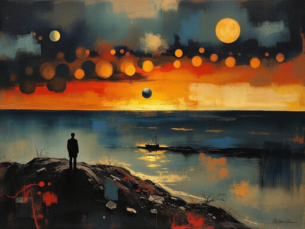 Abstract Scene of Solitude in Color and Form