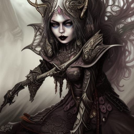 Gothic Concept Art of Freya in Deep Colors