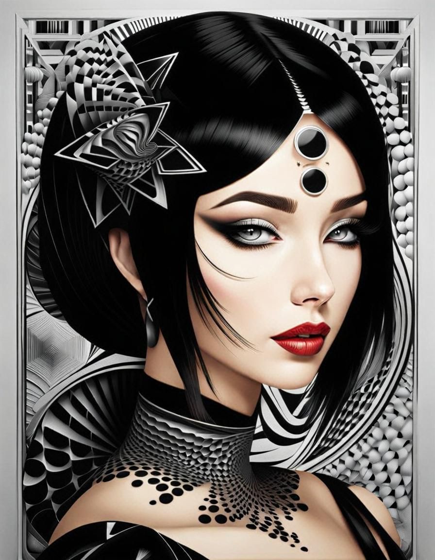 Monochrome Optical Illusion in Abstract Street Art