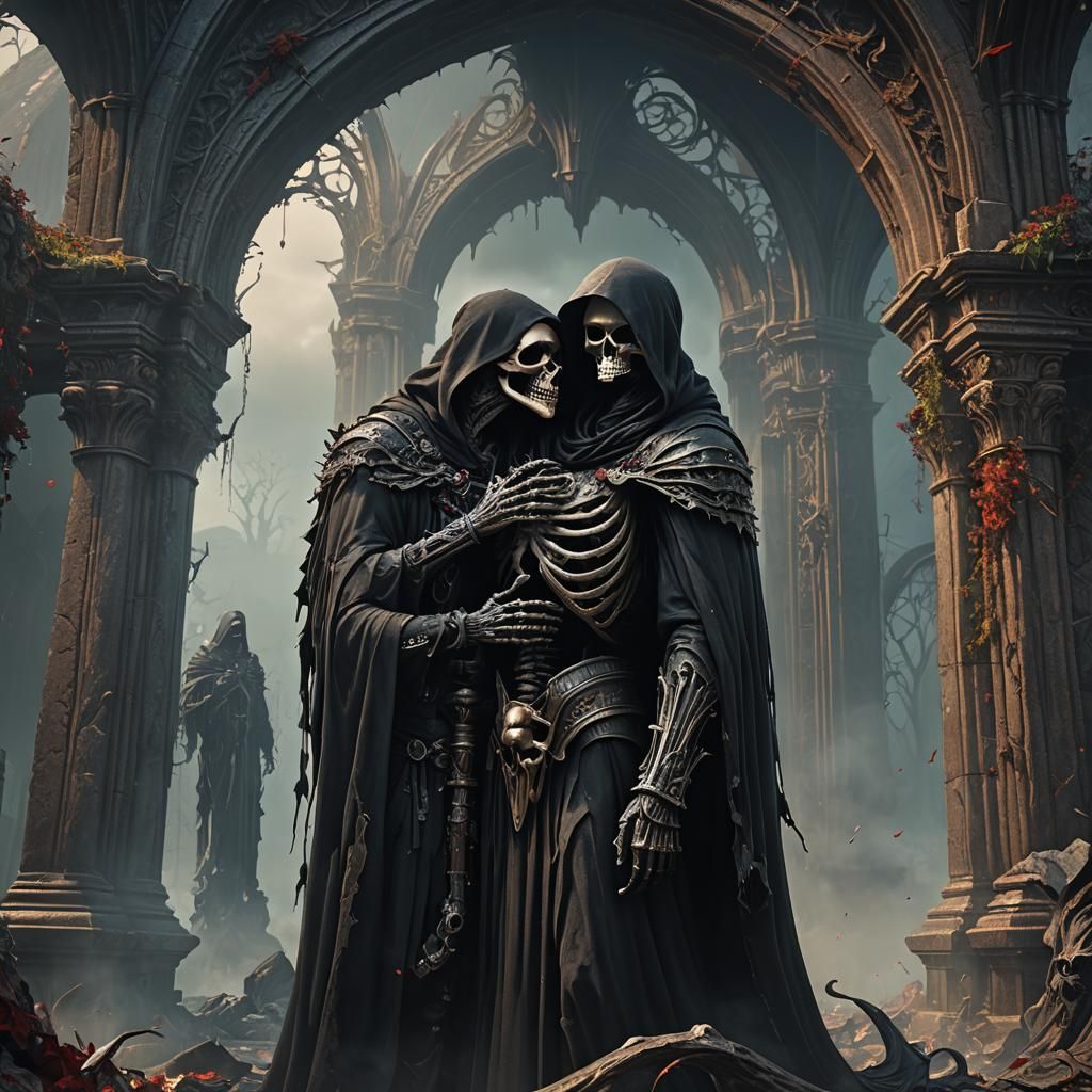 Grim Reaper's Kiss: Detailed Matte Painting
