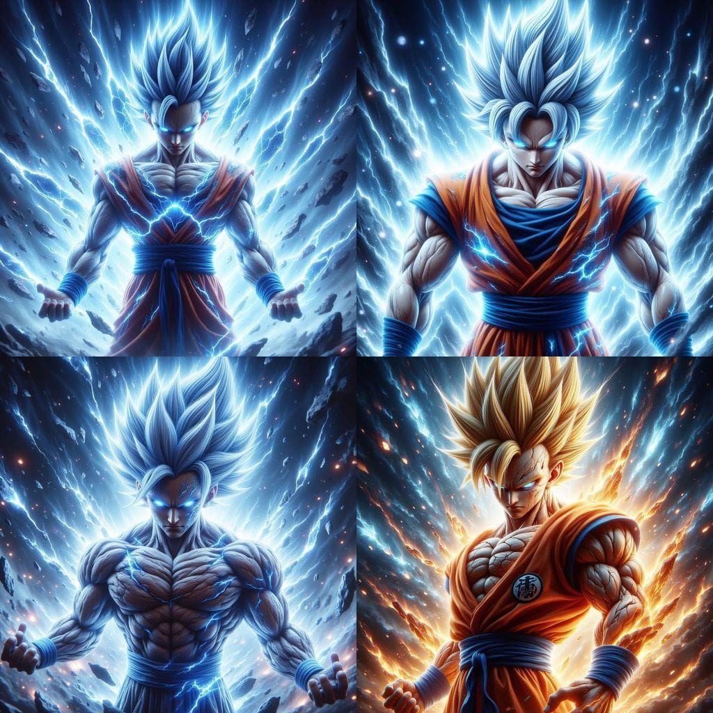 Ultra Instinct Goku in Anime Key Visual Style