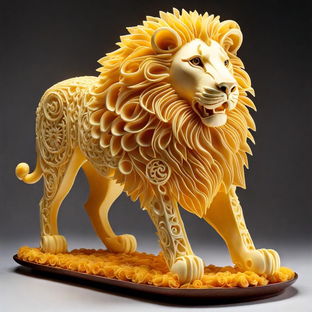Lion  made of cheese!