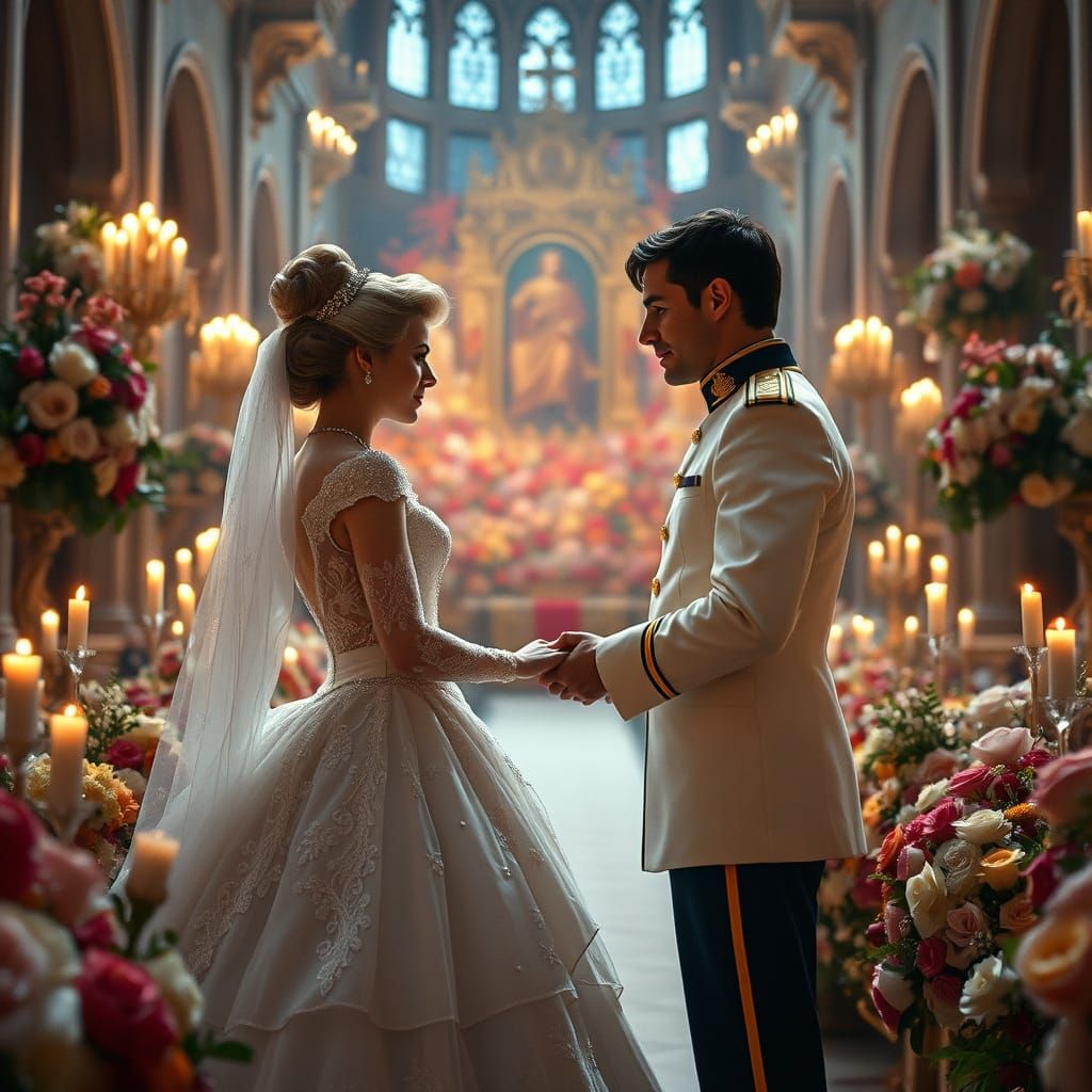 Royal Romance in a Whimsical, Candlelit Cathedral