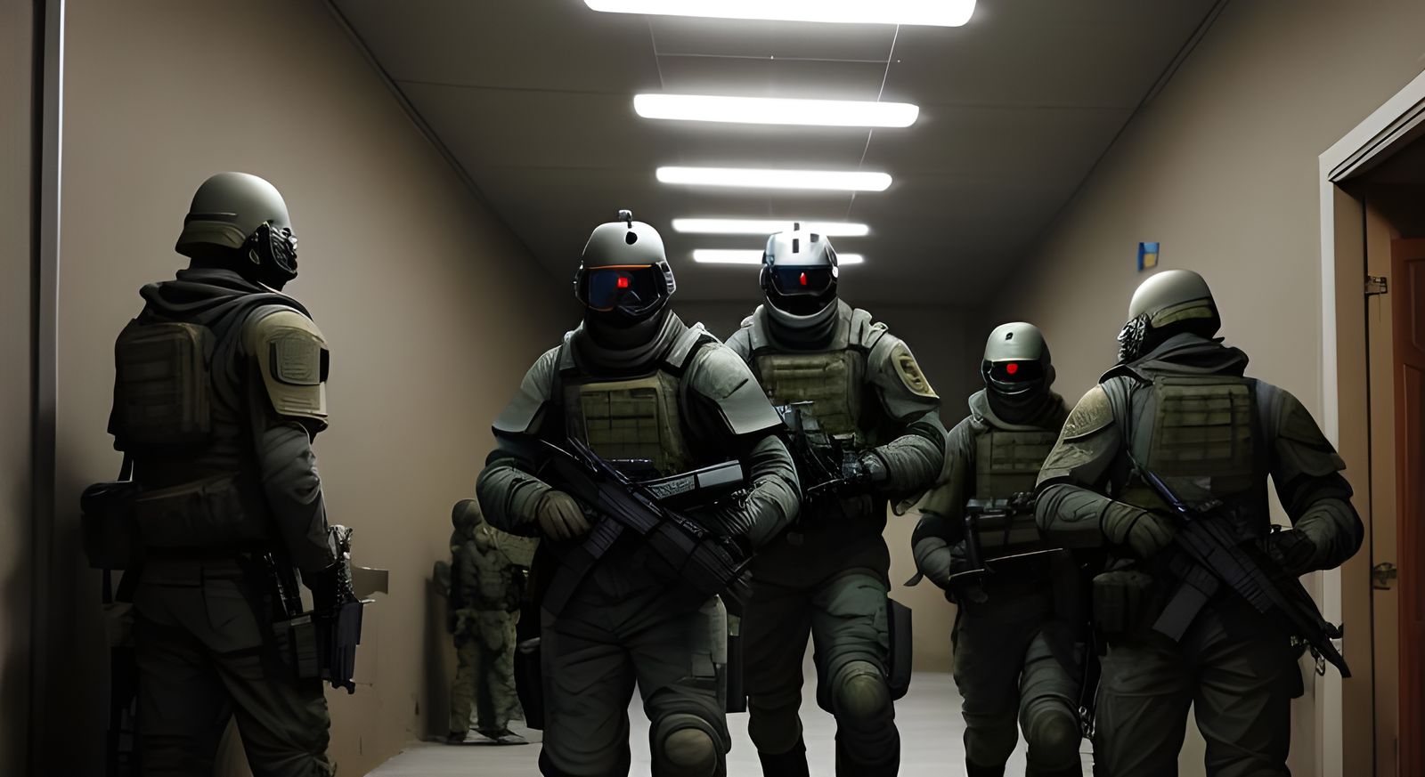 Armored Special Forces Explore the Backrooms