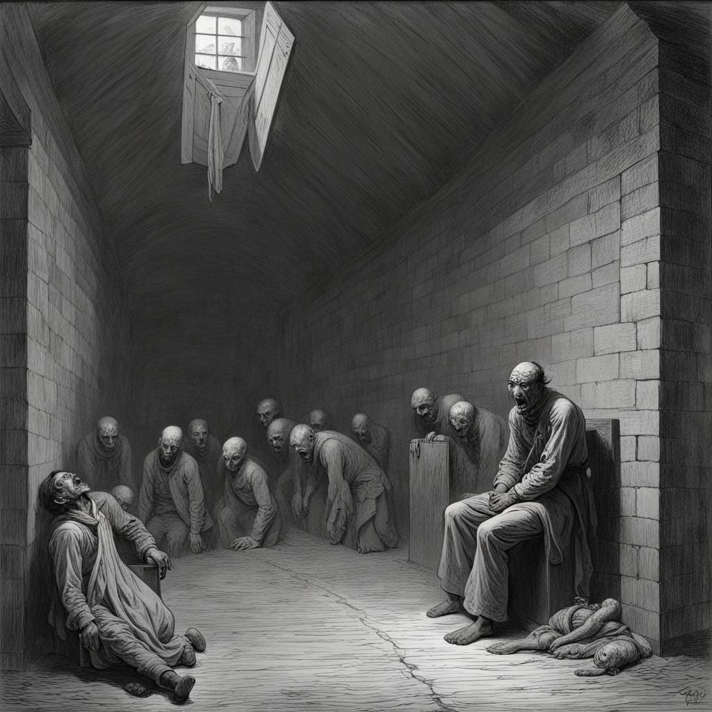 Horrific Prison Interior in Dark Fantasy Style