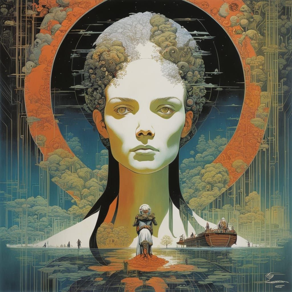 Cosmic Landscape in Graphic Novel Style