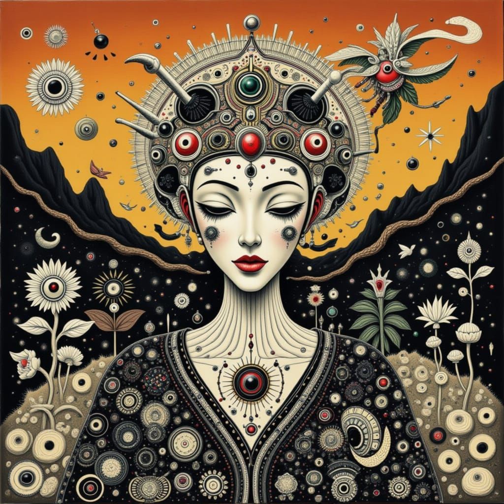 AI Generated Abstract Cityscape with Kinetic Soul Elements