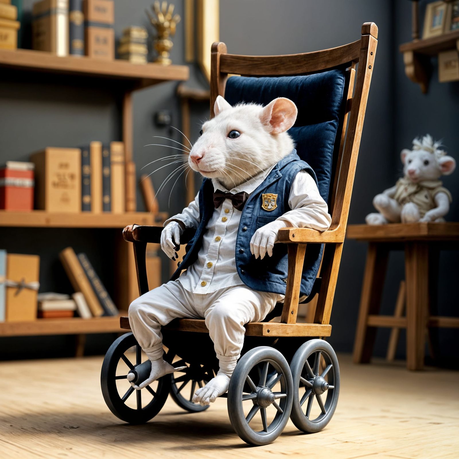 White Rat Plushie in Wheelchair: Concept Art