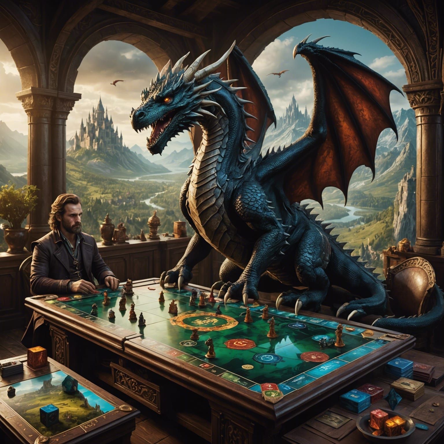 Epic Dragon Board Game: Digital Matte Painting