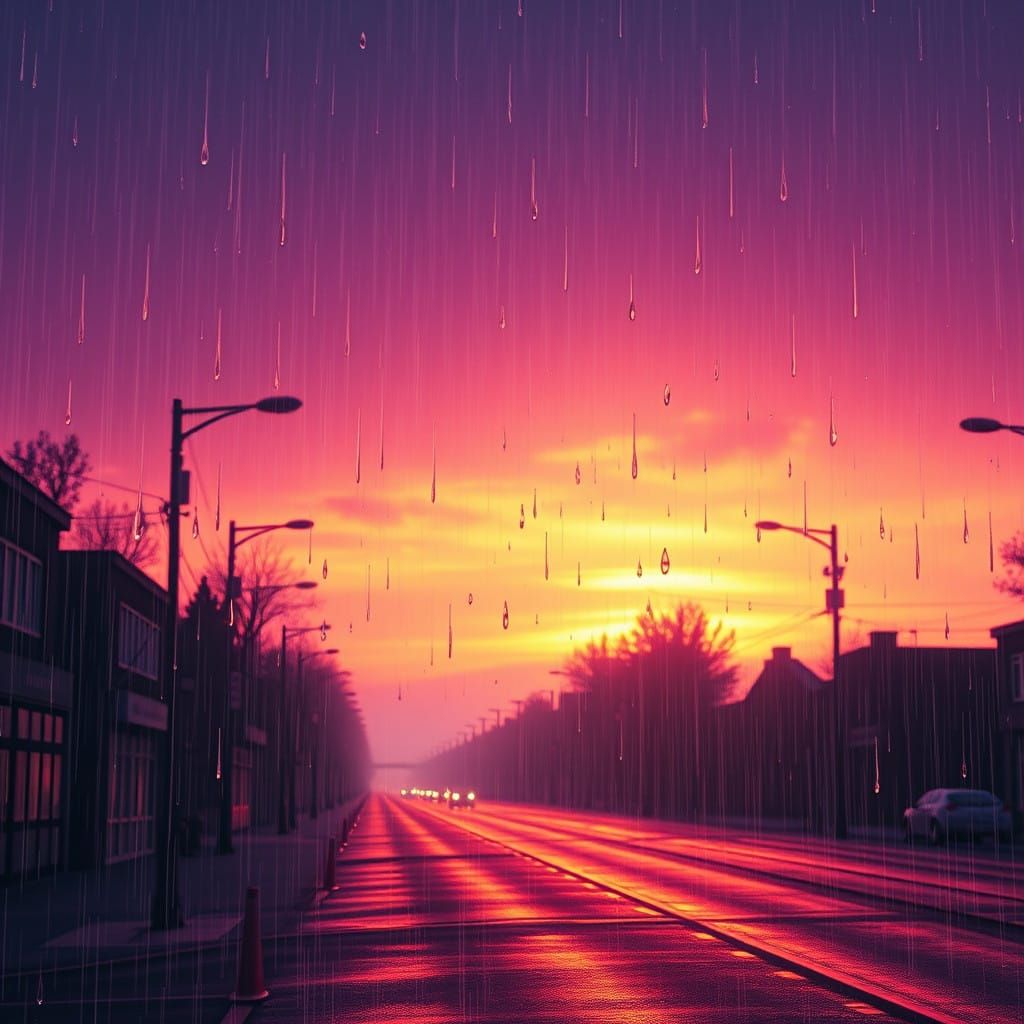 Majestic Purple Sunrise in Charcoal Textured Digital Matte P...