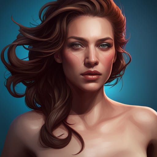 Detailed Portrait with Dynamic Lighting and Triadic Colors
